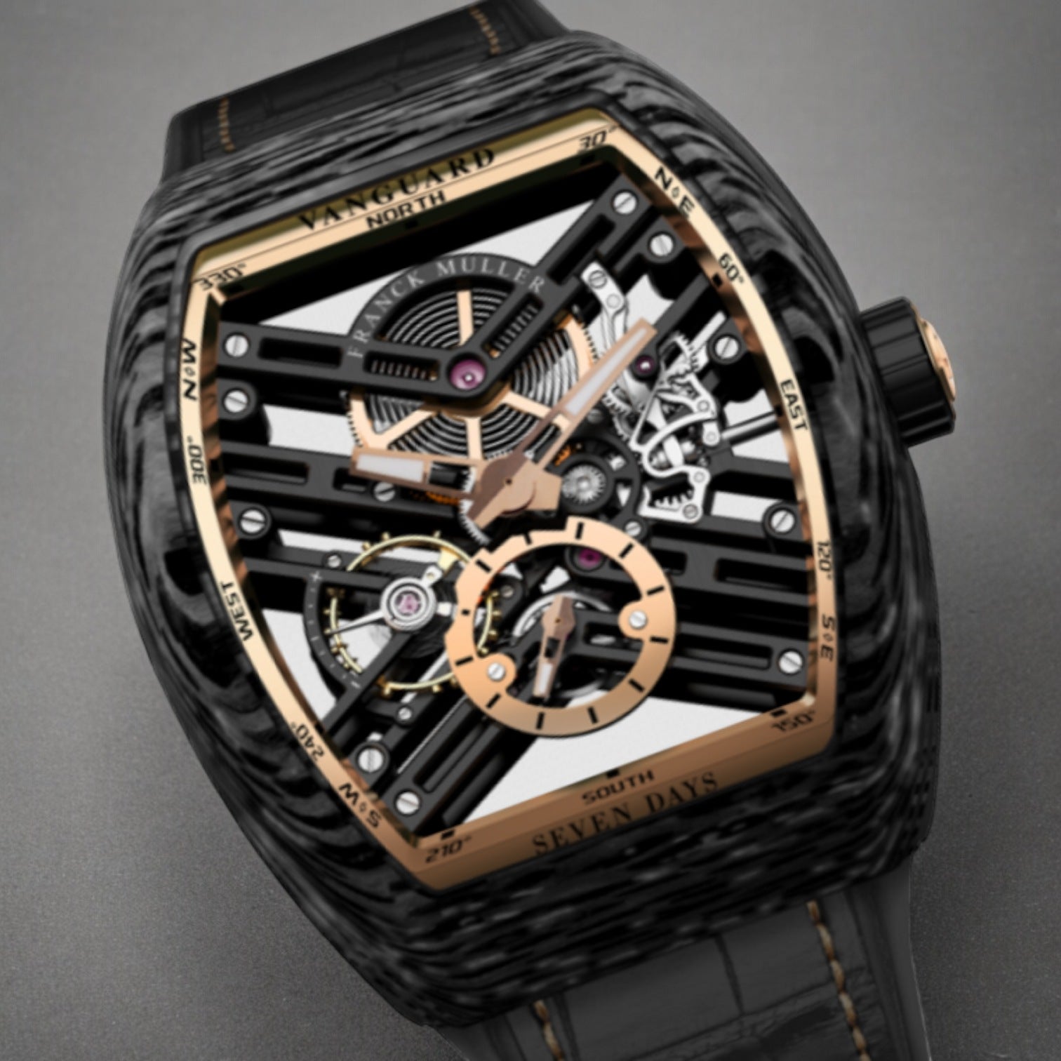 Vanguard Skeleton Carbon With Rose Gold