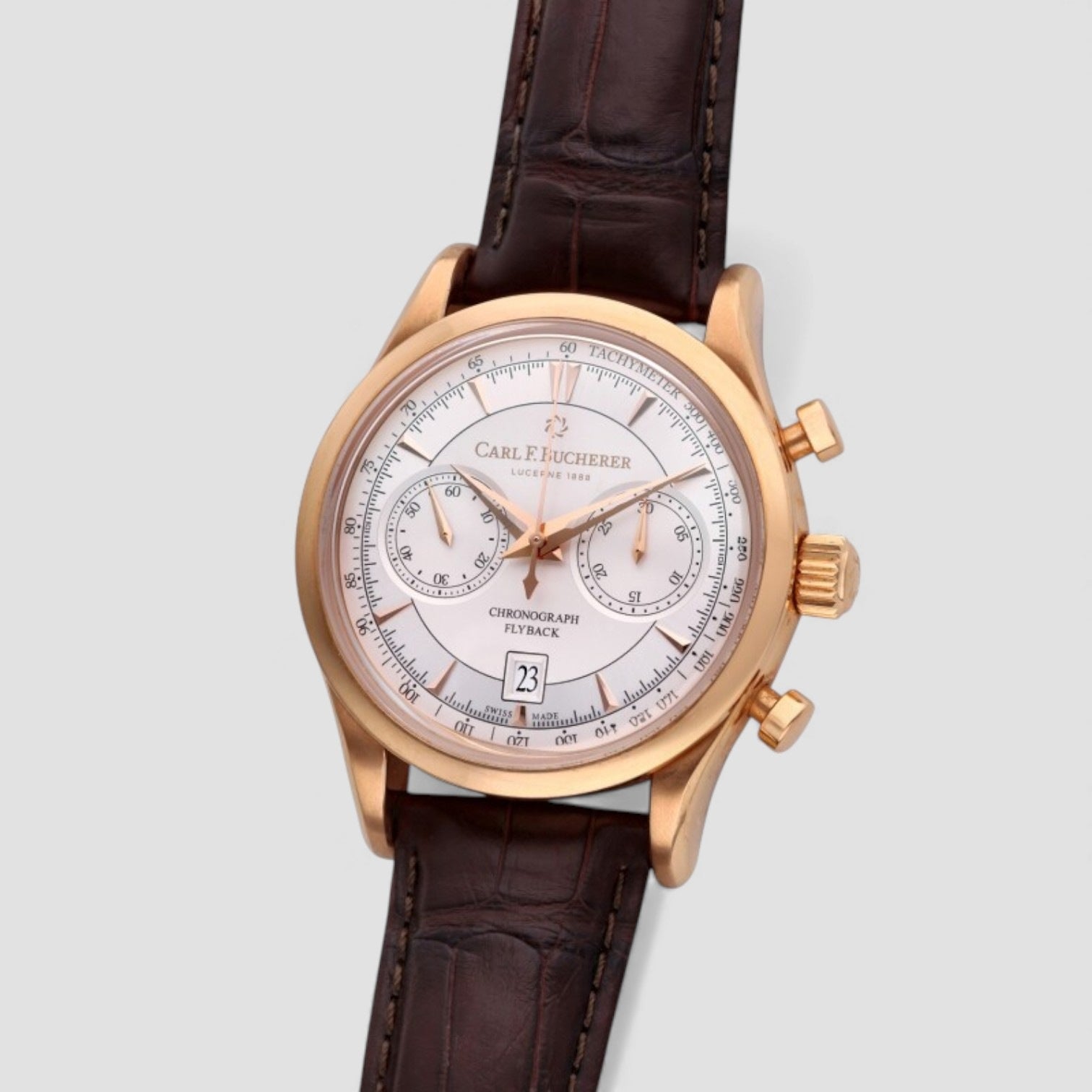 Manero Flyback Chronograph Automatic Silver Dial Men's Watch