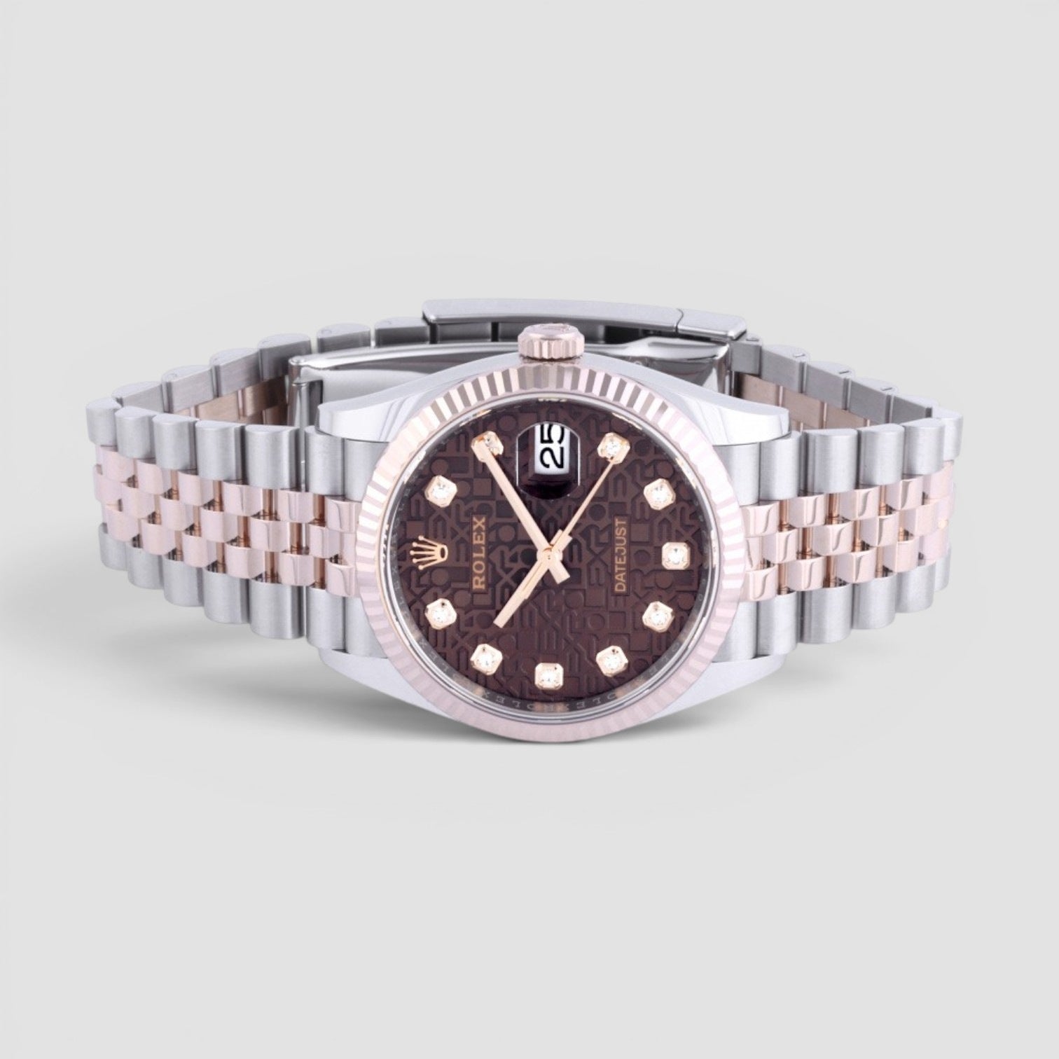 Datejust 36mm Oystersteel & Everose Gold Chocolate Diamond Dial