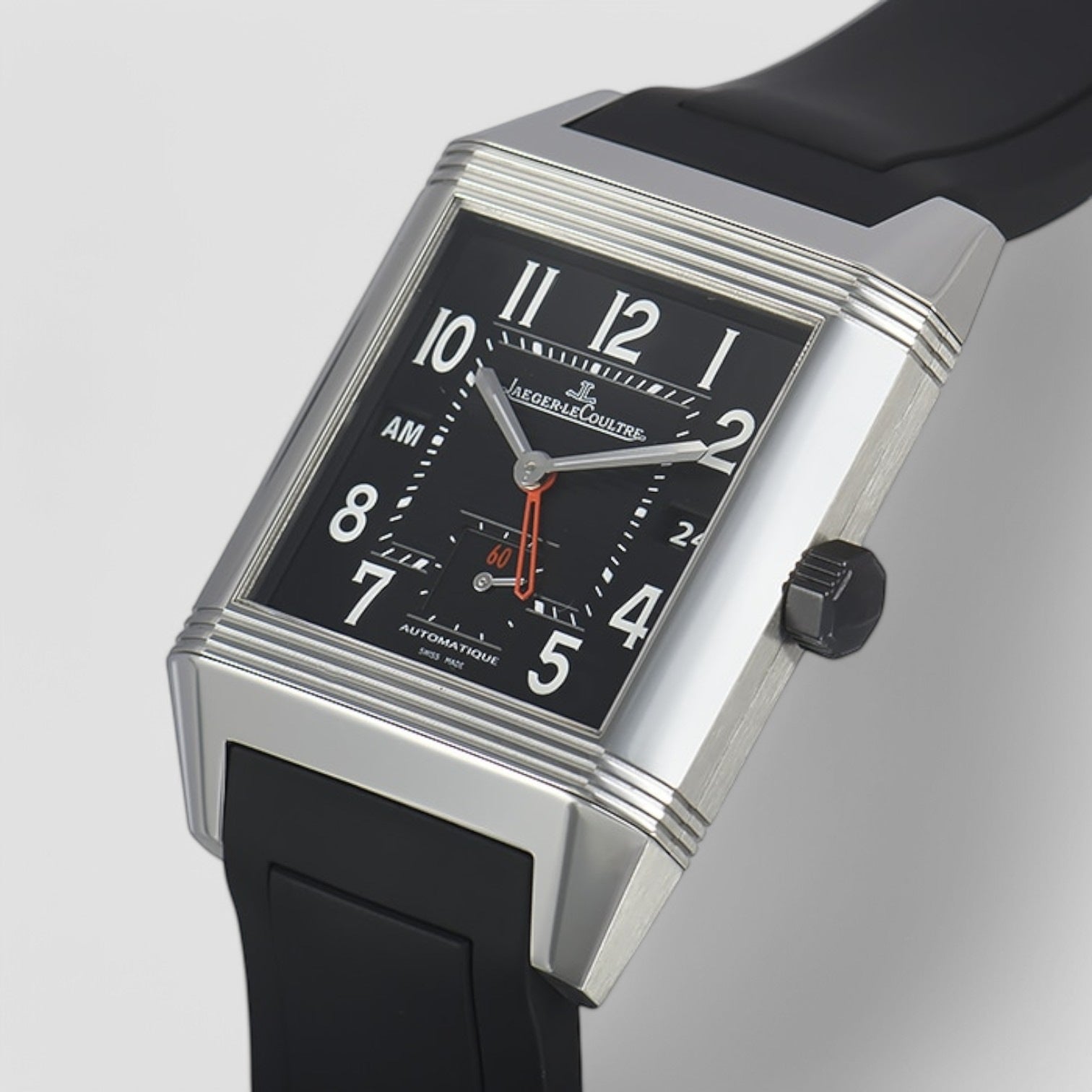 Reverso Squadra Hometime SS / Rubber Black Dial
