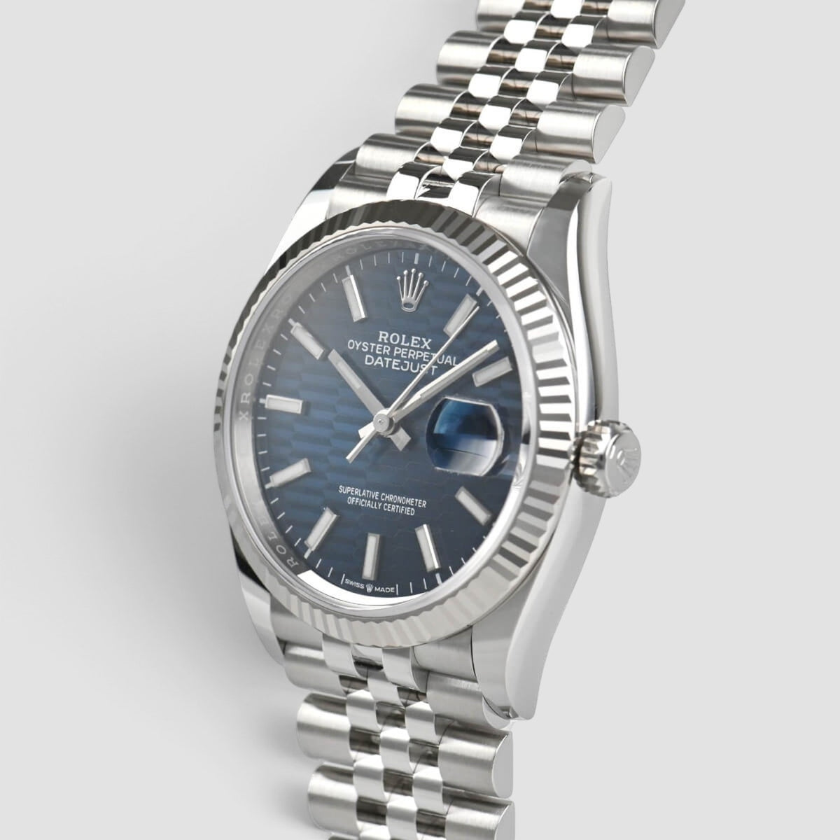 Datejust 36 Blue Motif Dial Index Jubilee