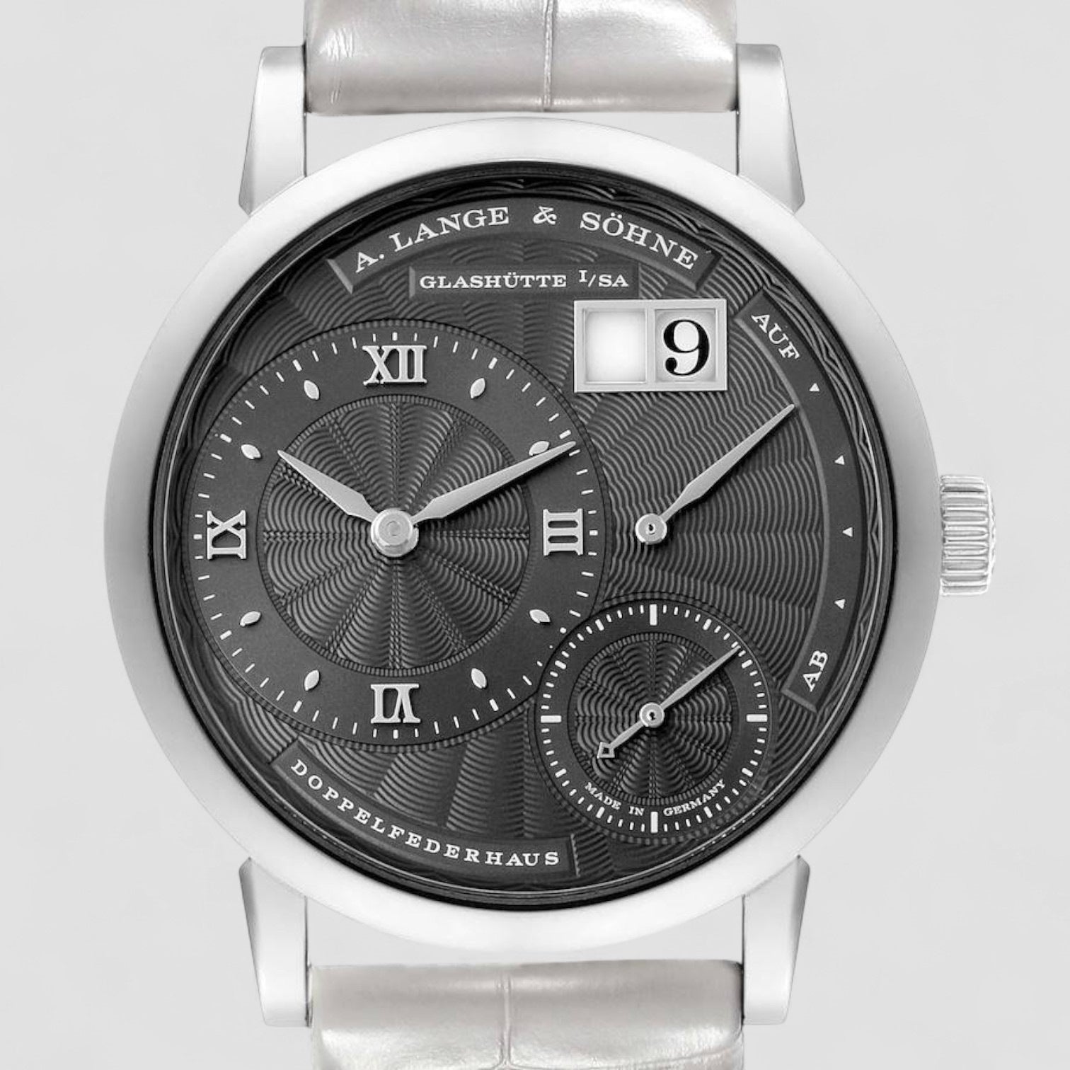 "Kleine" Little Lange 1 White Gold Gray Dial 36MM