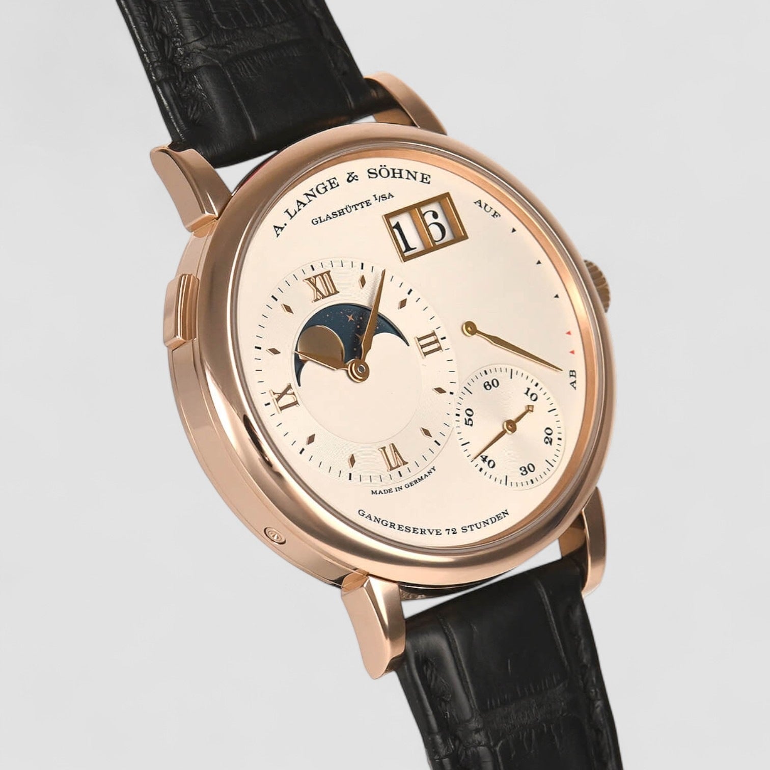 Grande Lange 1 Moon 18K Rose Gold Silver Dial