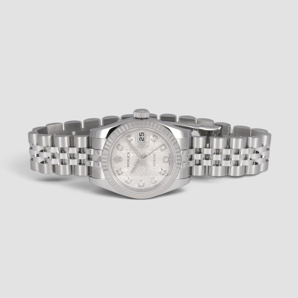 Lady-Datejust Silver Computer Diamond Dial Jubilee