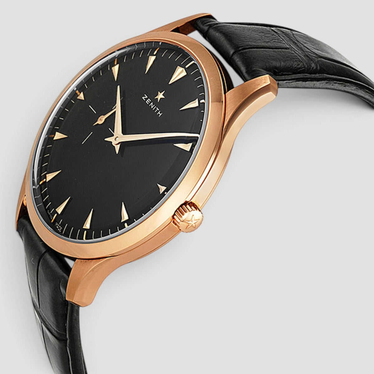 Elite Ultra Thin 18K Rose Gold Black Dial