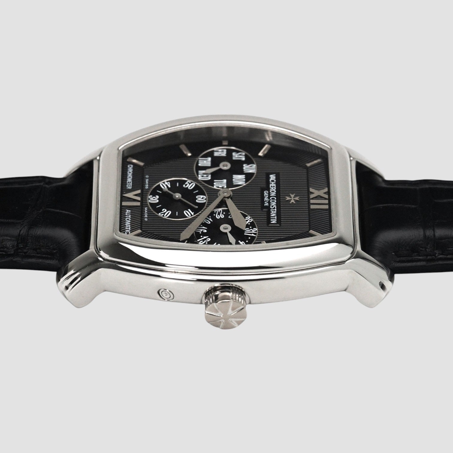 Royal Eagle Day Date Black Dial White Gold