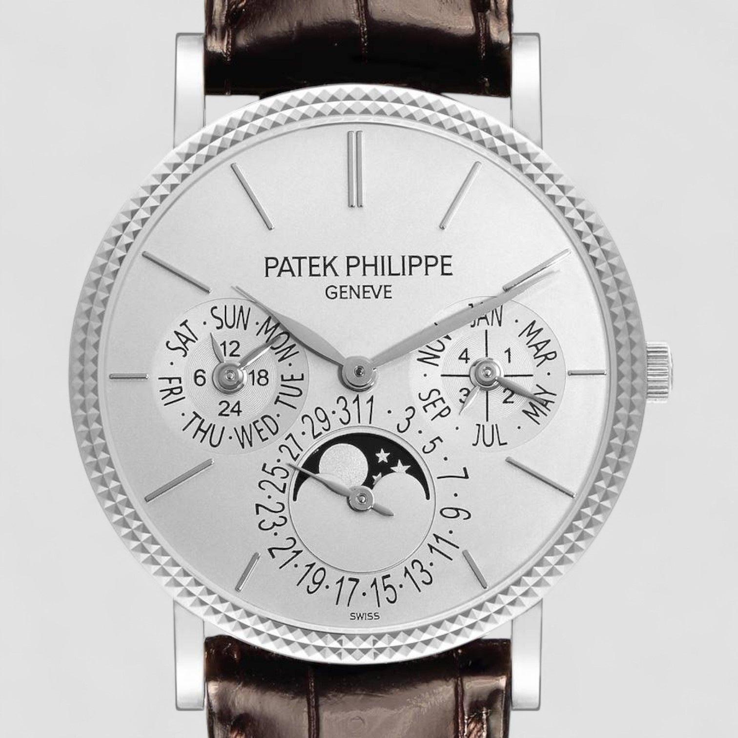 Perpetual Calendar Silver Dial 18K White Gold