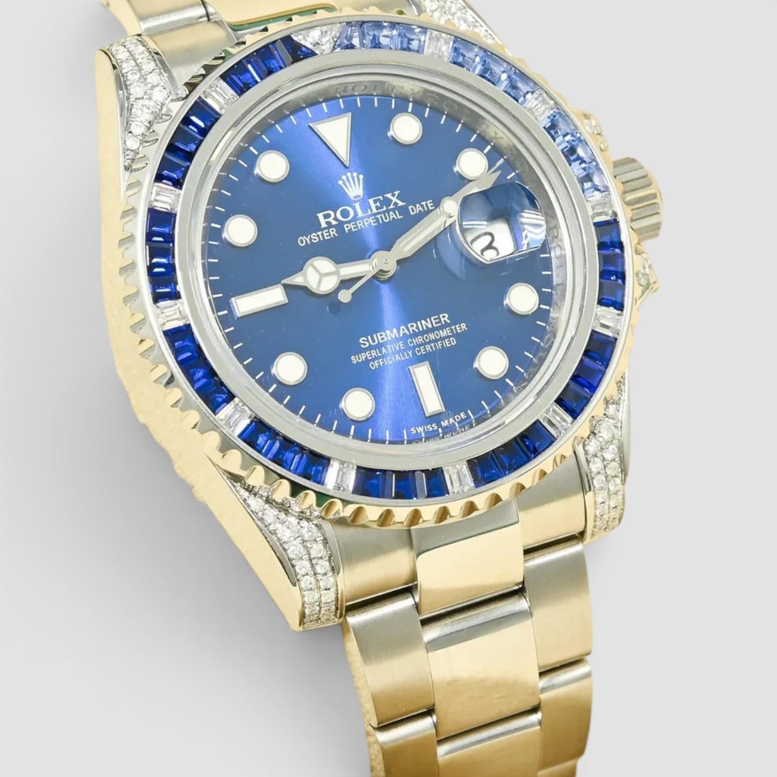 Submariner Date Custom Blue Dial DIAMOND SAPPHIRE - Iced Out