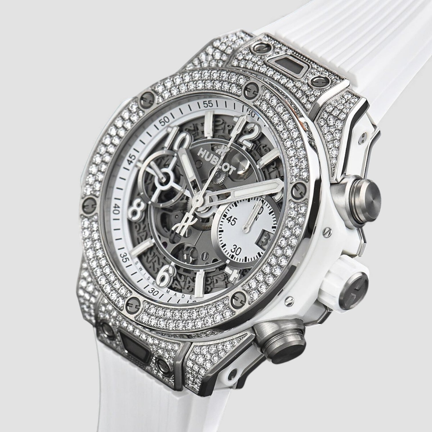 Big Bang Unico White Pavé 42mm