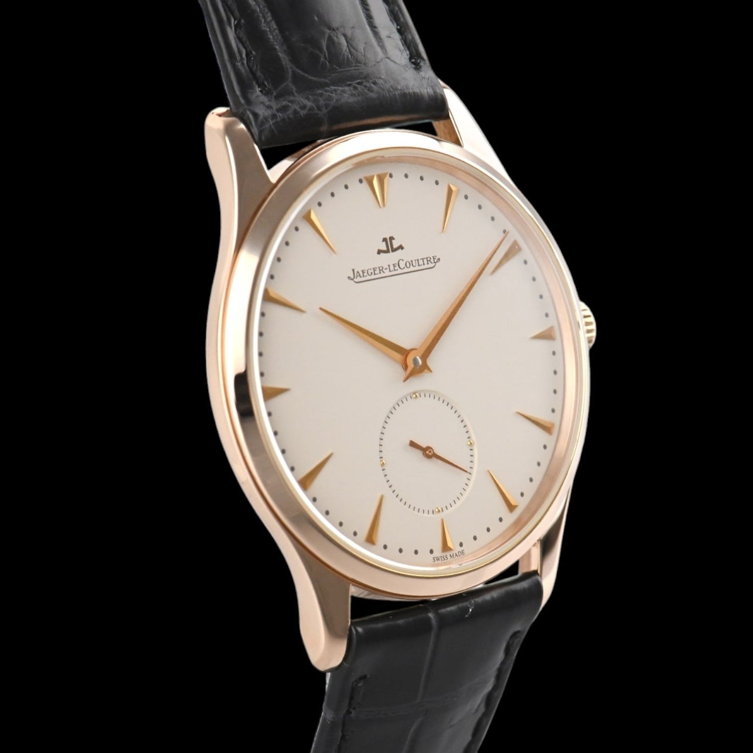 Master Grande Ultra Thin Beige Dial Dark Brown Leather Men's Watch