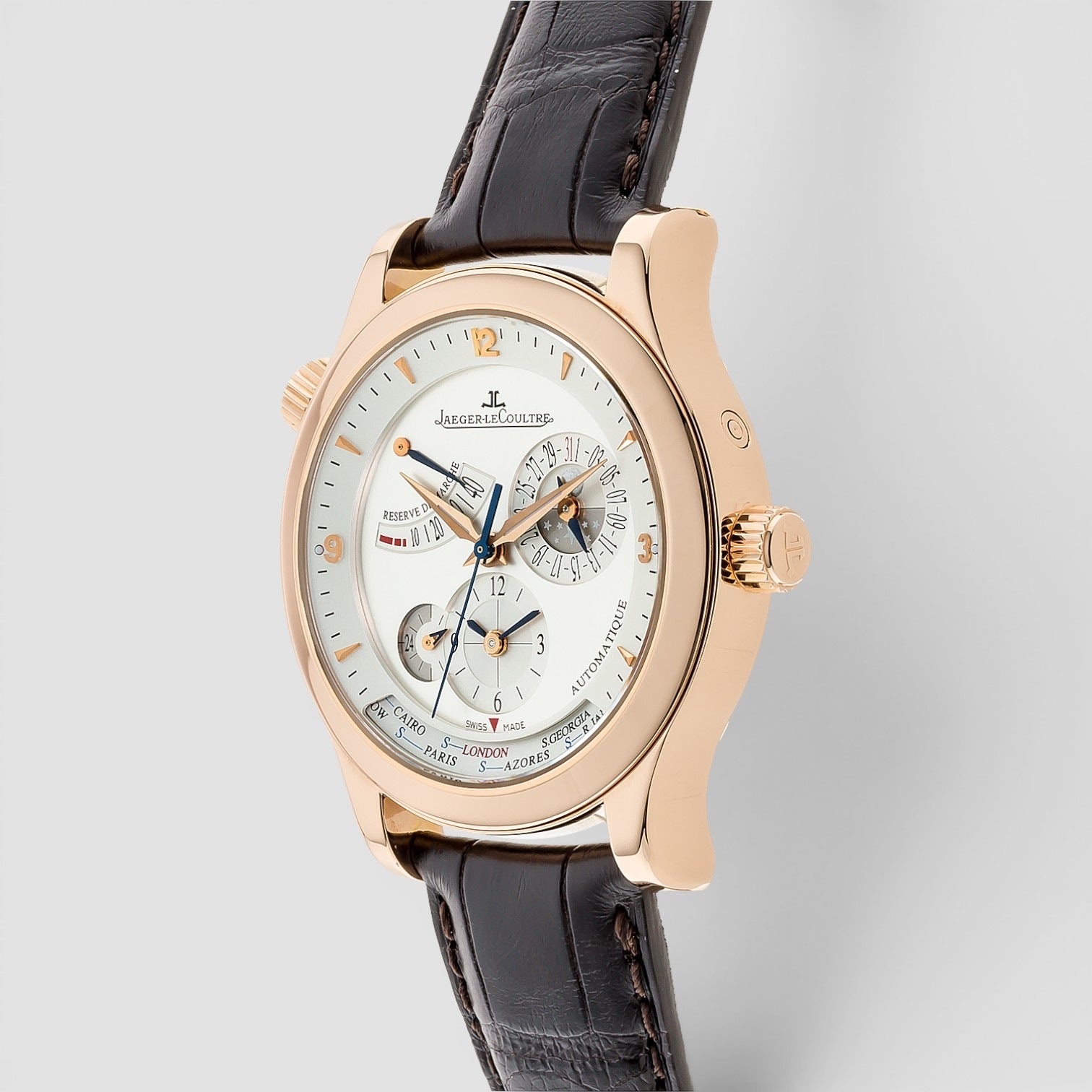 Master Geographic 40mm 18K Rose Gold Silver Dial