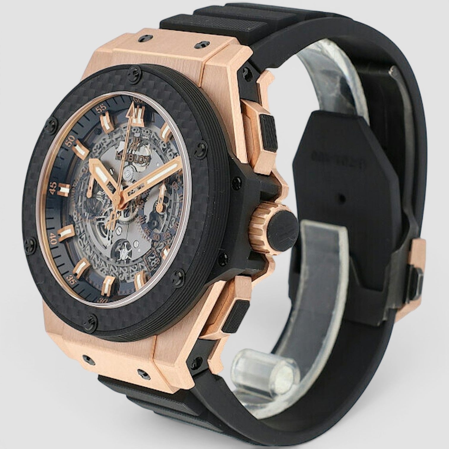 King Power Unico 48mm Rose Gold Skeleton Dial Chronograph