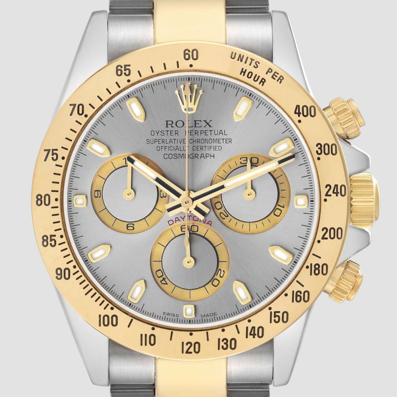 Cosmograph Daytona Grey Dial 18kt Yellow Gold Oyster Automatic Men's Watch