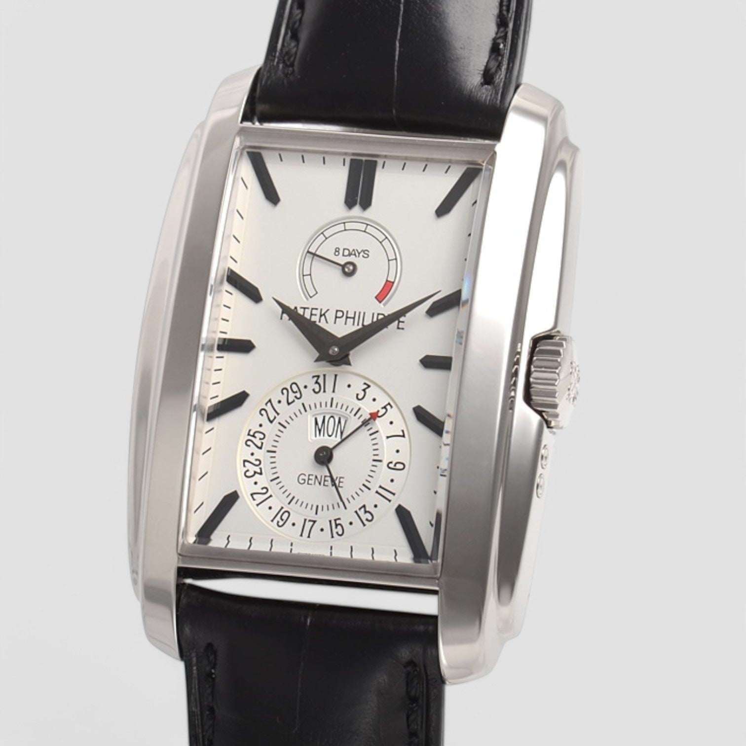 Gondolo 8 Day Manual Wind White Dial 18K White Gold Description