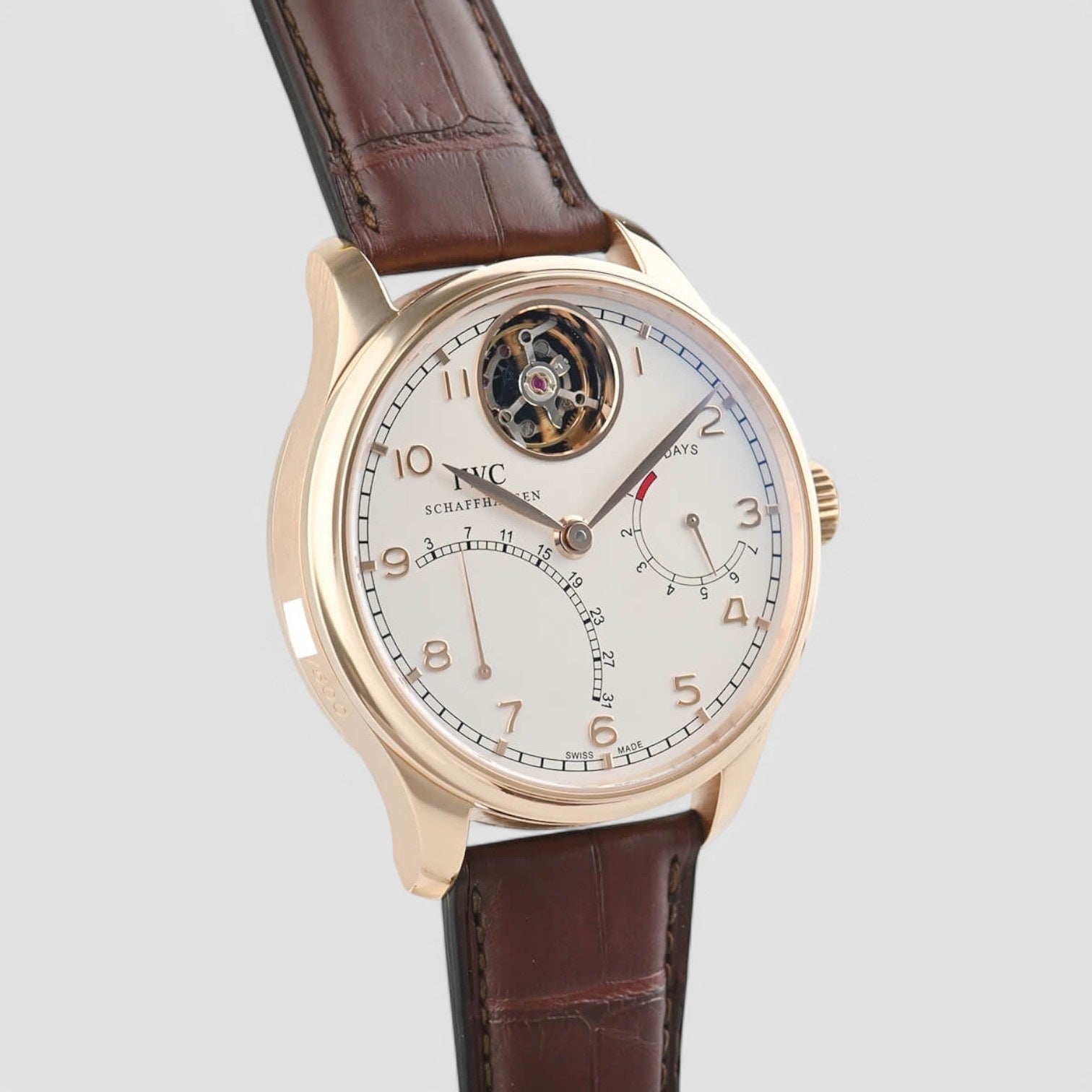 Portuguese Tourbillon Mystere Retrograde 18K Rose Gold Automatic Men's Watch