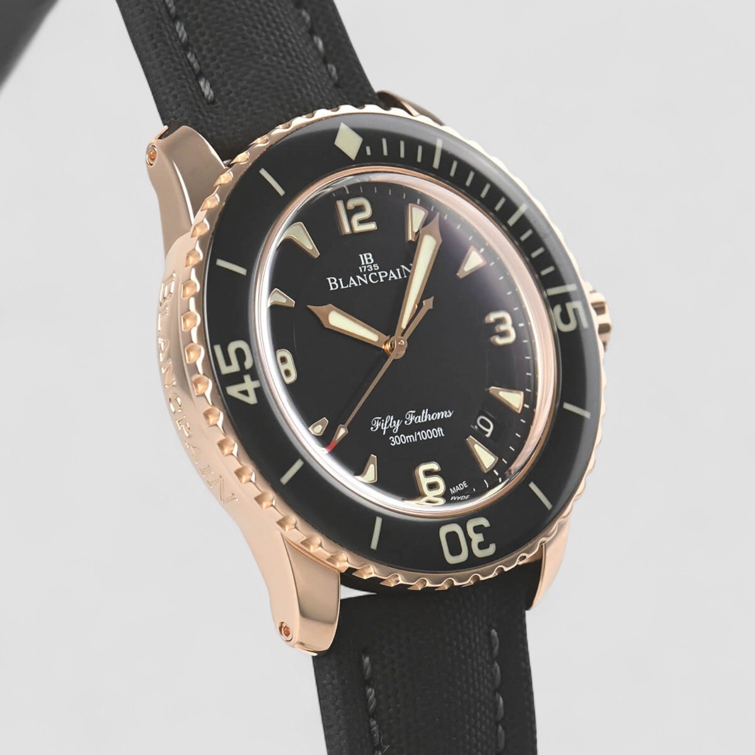 Fifty Fathoms 18K Rose Gold Black Dial