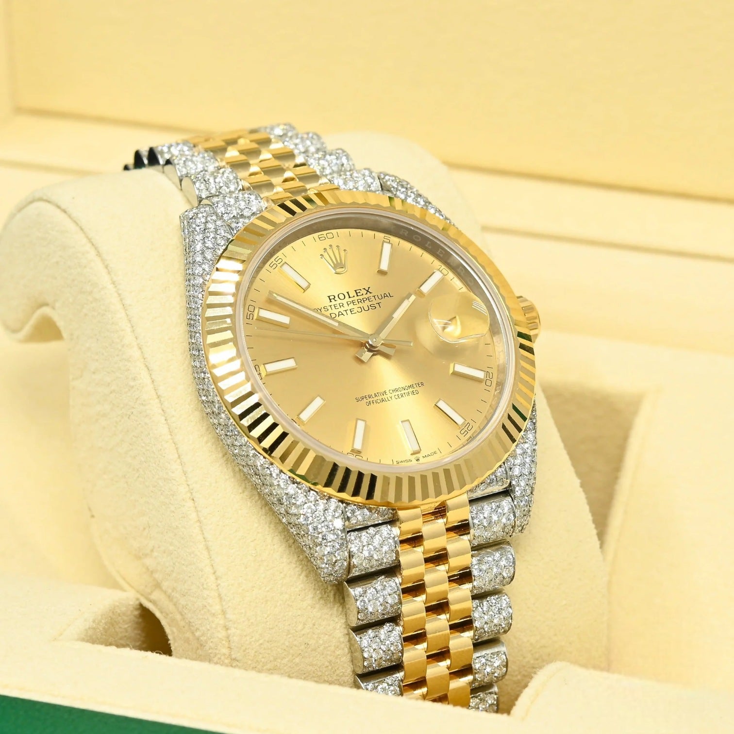 DATEJUST 41MM - CHAMPAGNE JUBILEE FLUTED ICED out