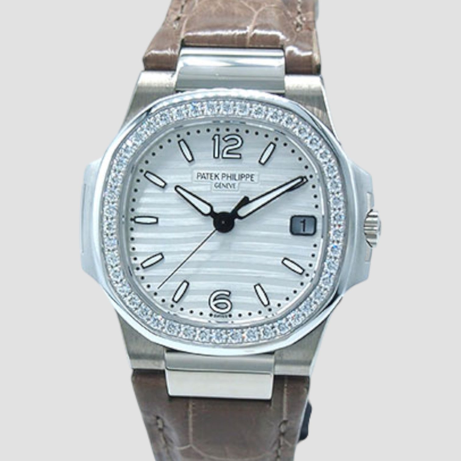 Nautilus Ladies White Gold Silver Dial 32mm