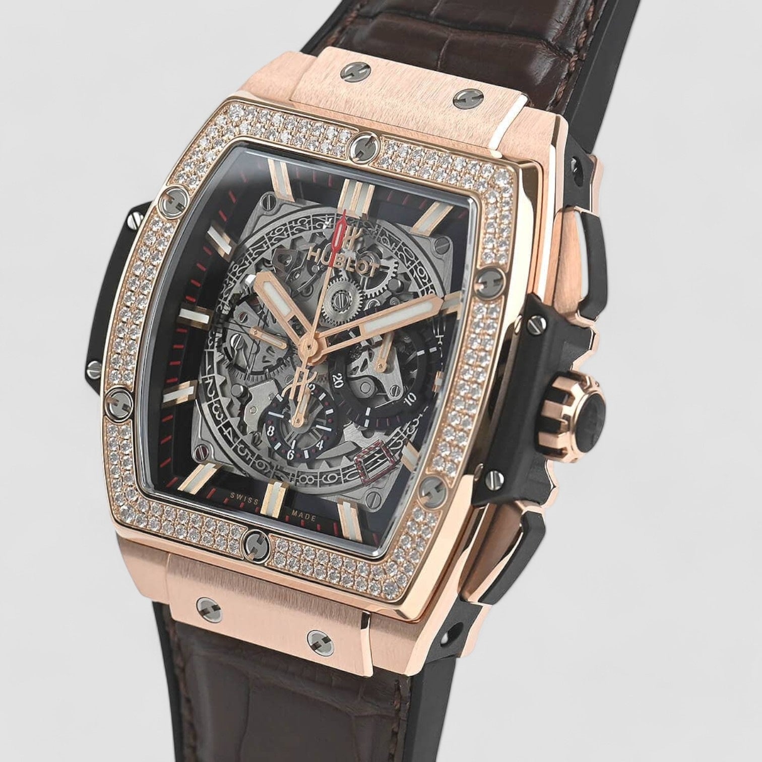 Spirit of Big Bang 18kt King Gold Diamond Men's Watch