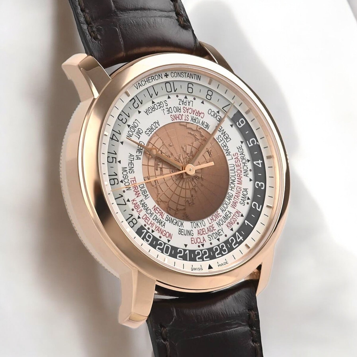 Traditionnelle World Time Pink Gold