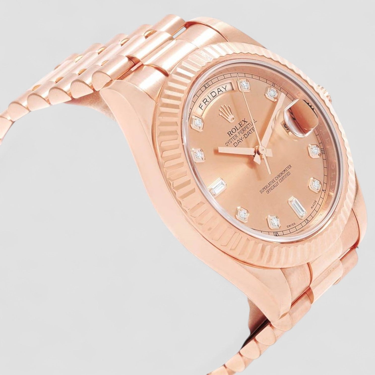 Day-Date II 41 President EveRose Gold Diamond Mens Watch