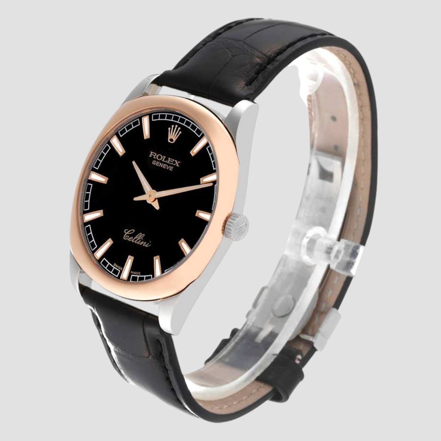 Cellini Danaos Rose Gold Black Dial Mens Watch