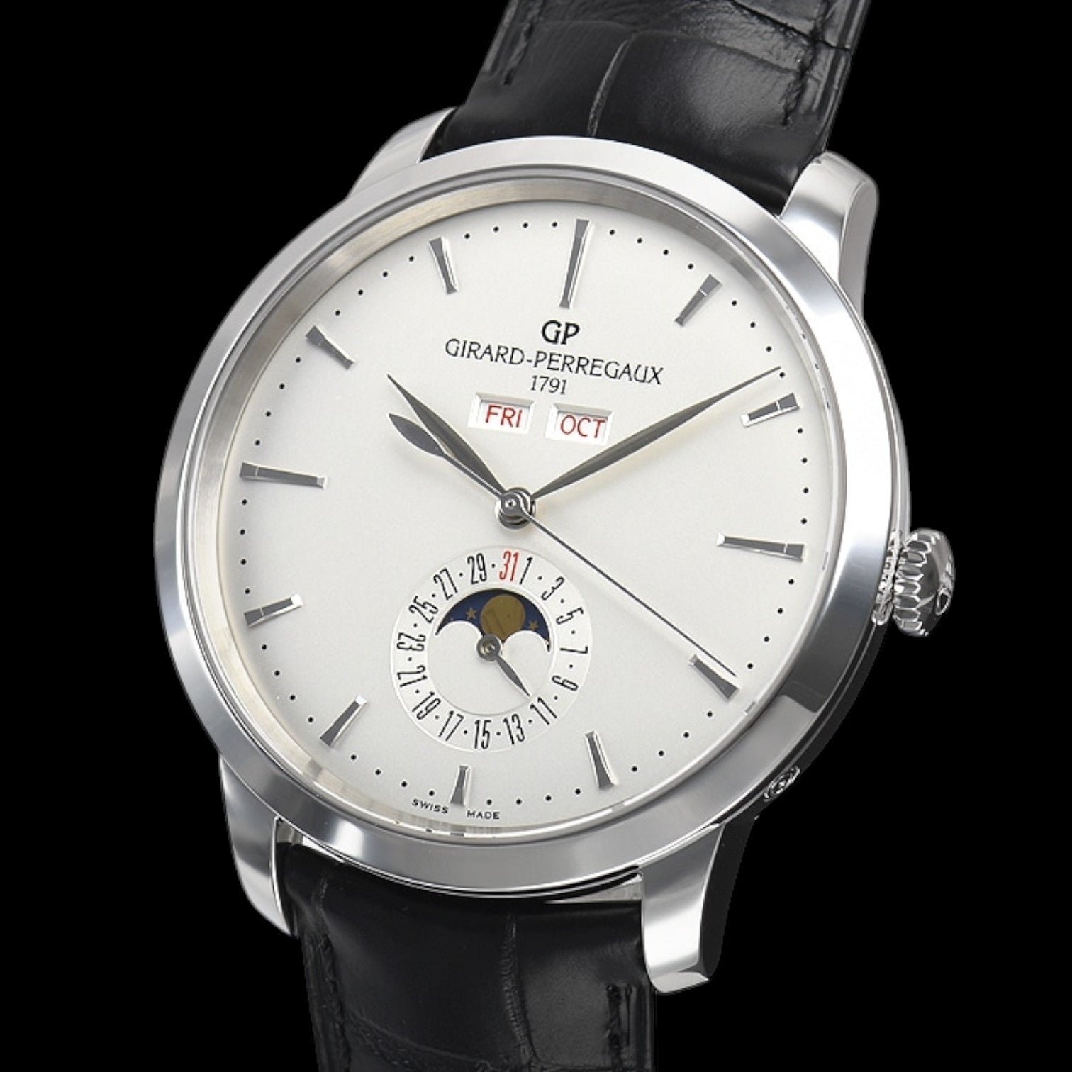 1966 Full Calendar 40mm Steel Leather Strap