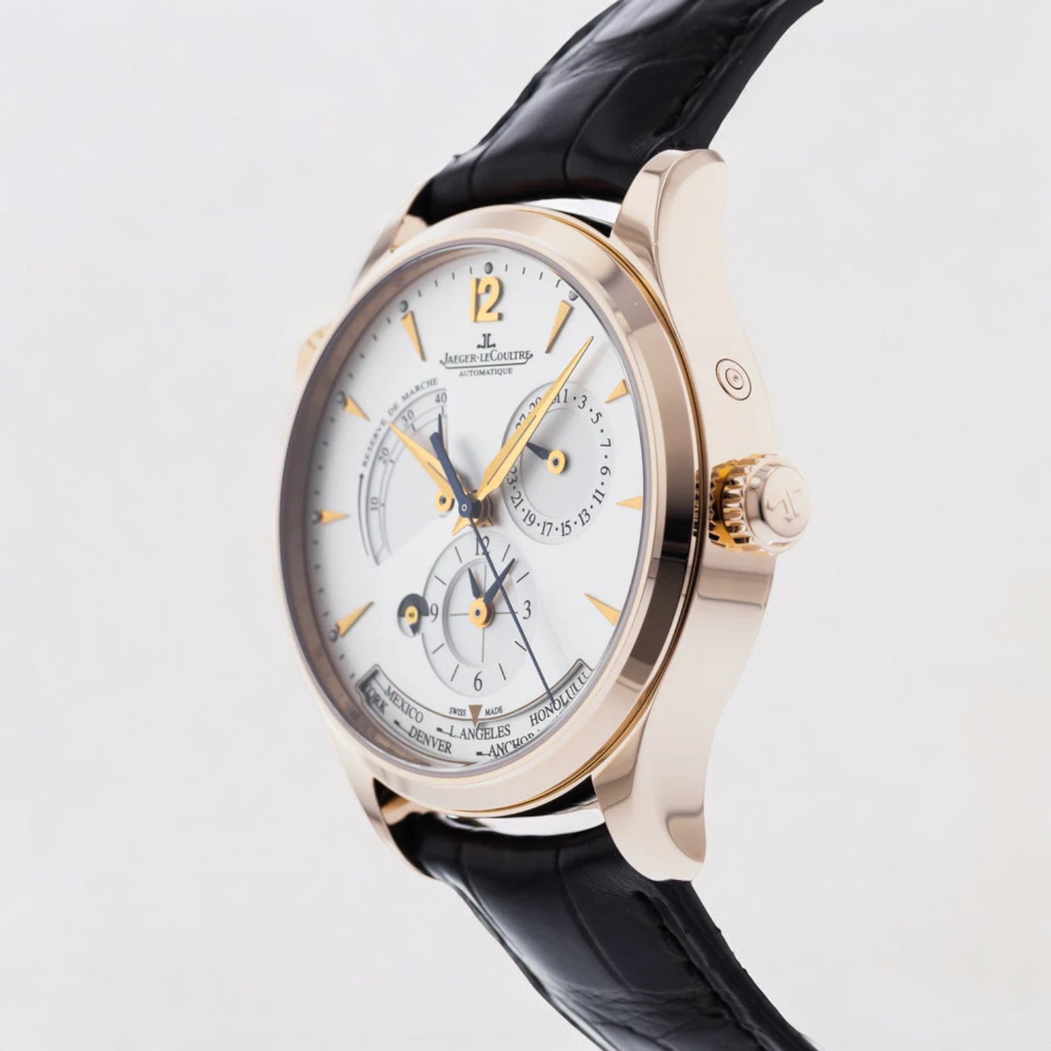 Master Geographic Calibre 939A/1 Master Geographic 1422521 Silver Index Rose Gold Leather 39mm Automatic