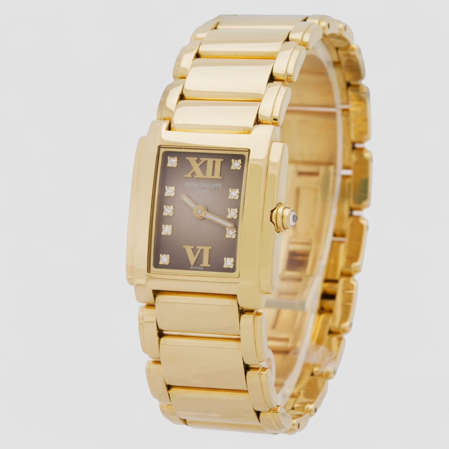 Twenty 4 18K Gold Diamond Dial Ladies Watch