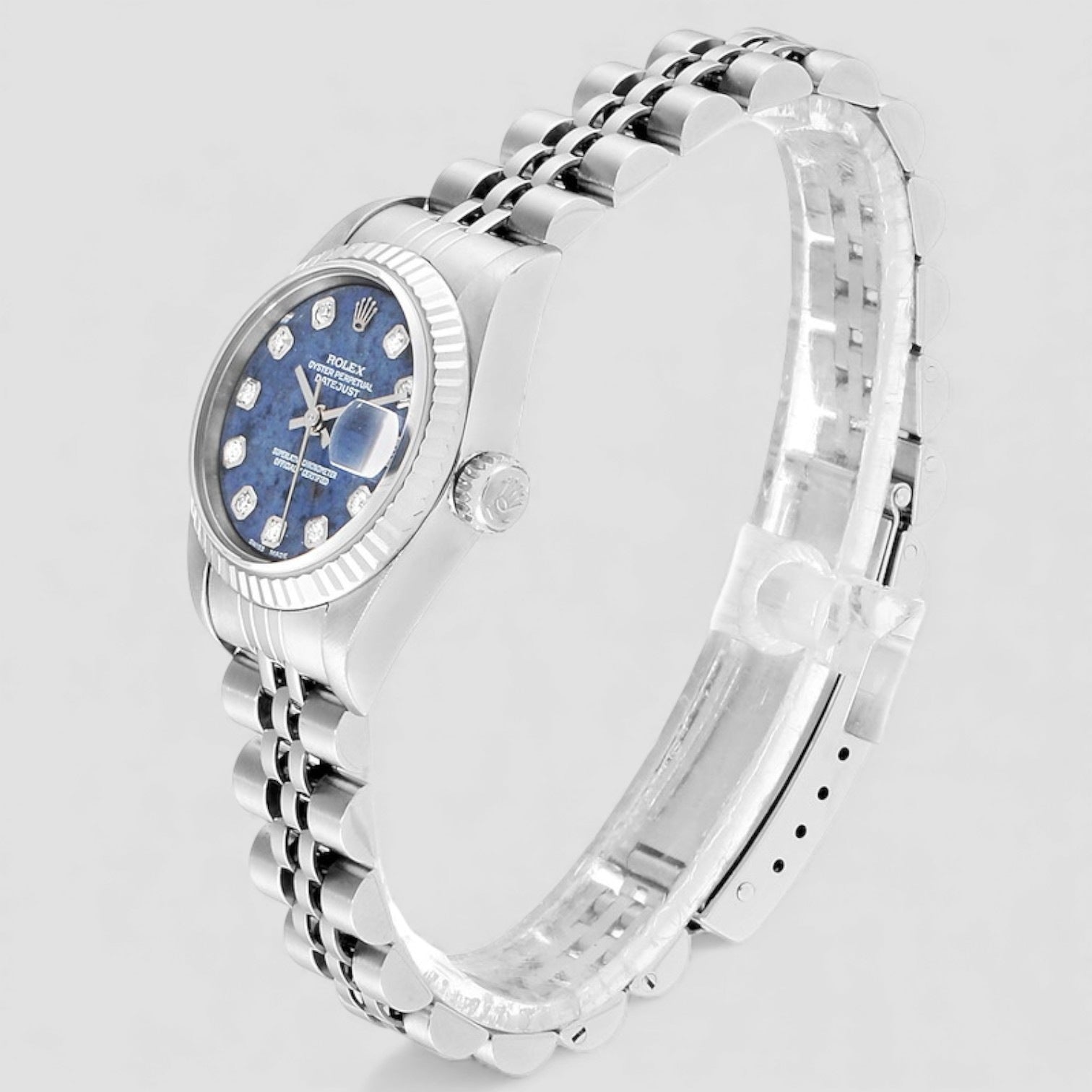 Datejust Blue Sodalite Diamond Dial Steel Ladies Watch