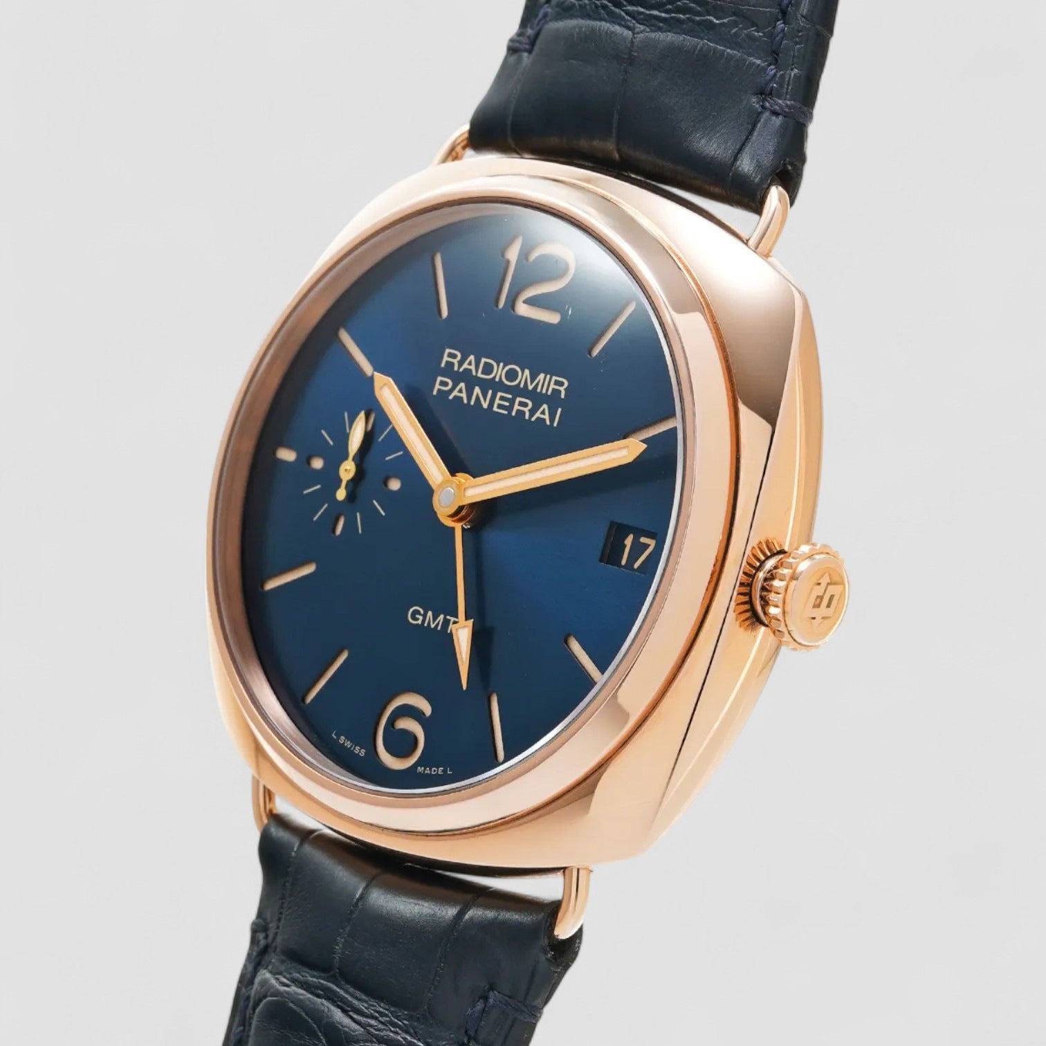 Radiomir 3 Days GMT Oro Rosso 18k Rose Gold Mens Watch