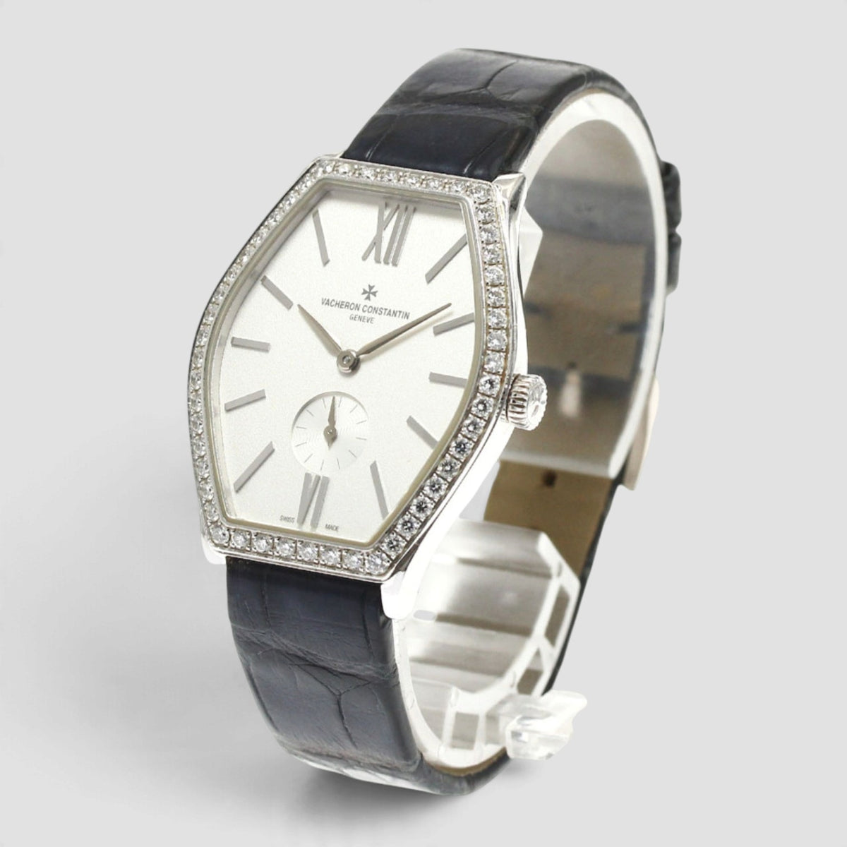 Malte 28 × 38mm Silver Dial 18kt White Gold Diamond Bezel