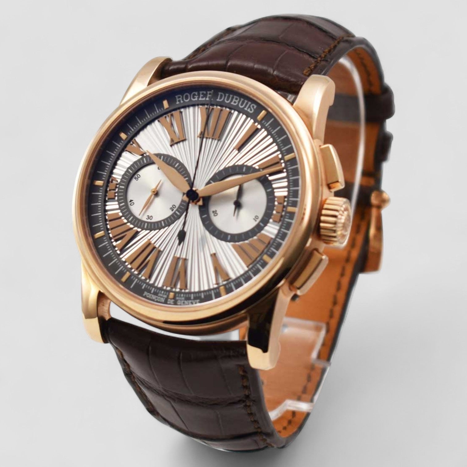 Hommage Mens Chronograph 42mm Automatic Rose Gold