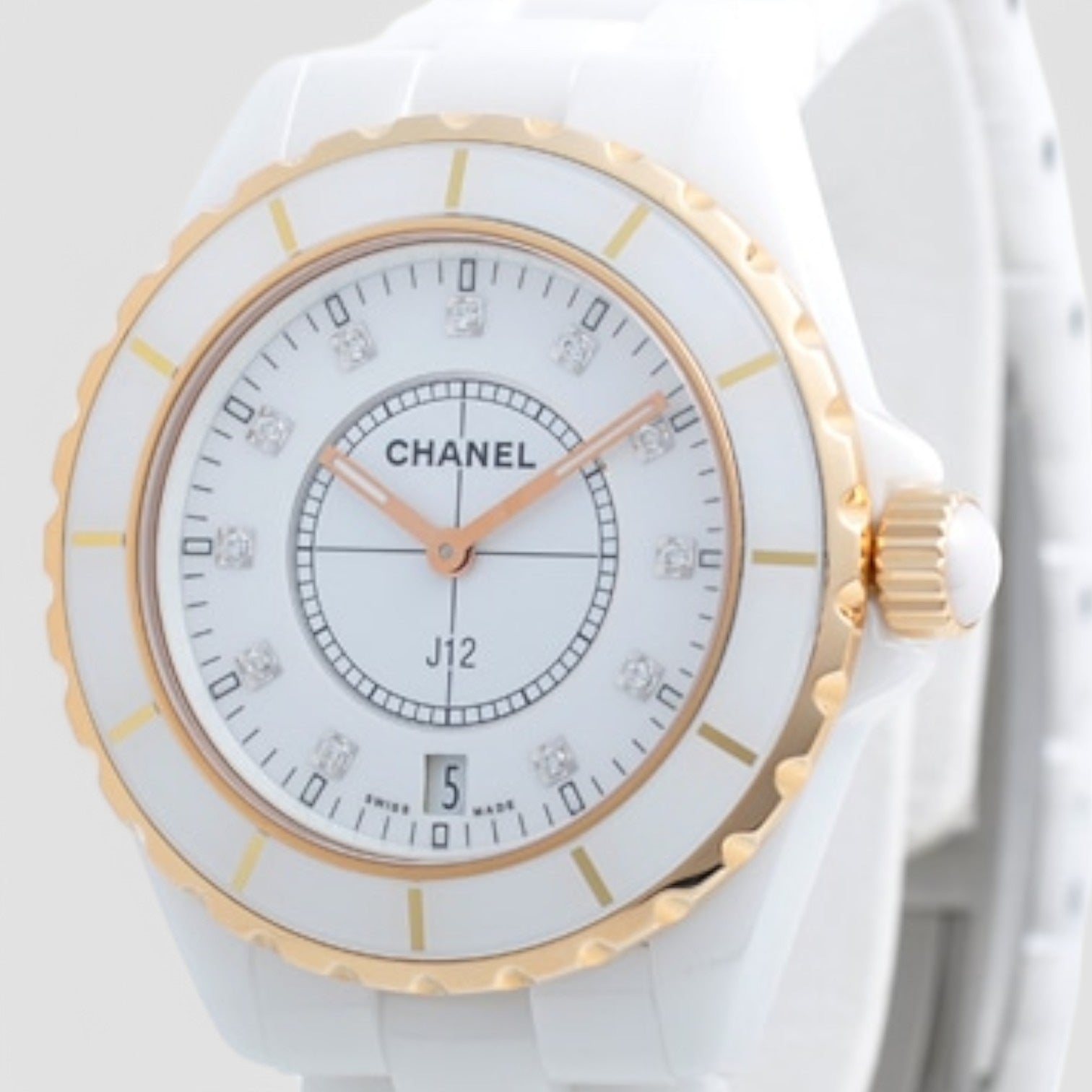 J12 Diamond White Dial Unisex Watch