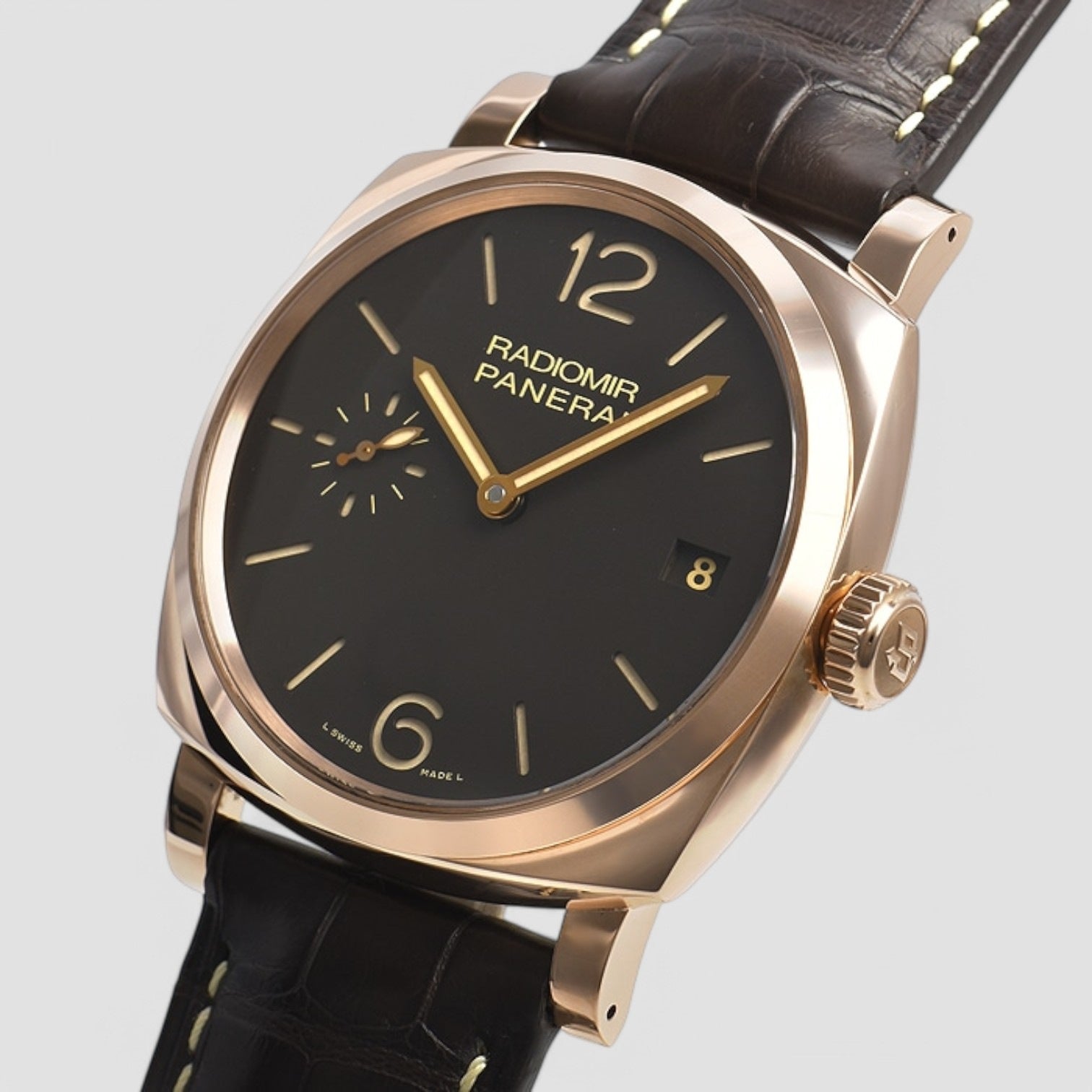 Radiomir Brown Dial 18kt Rose Gold Men's Watch