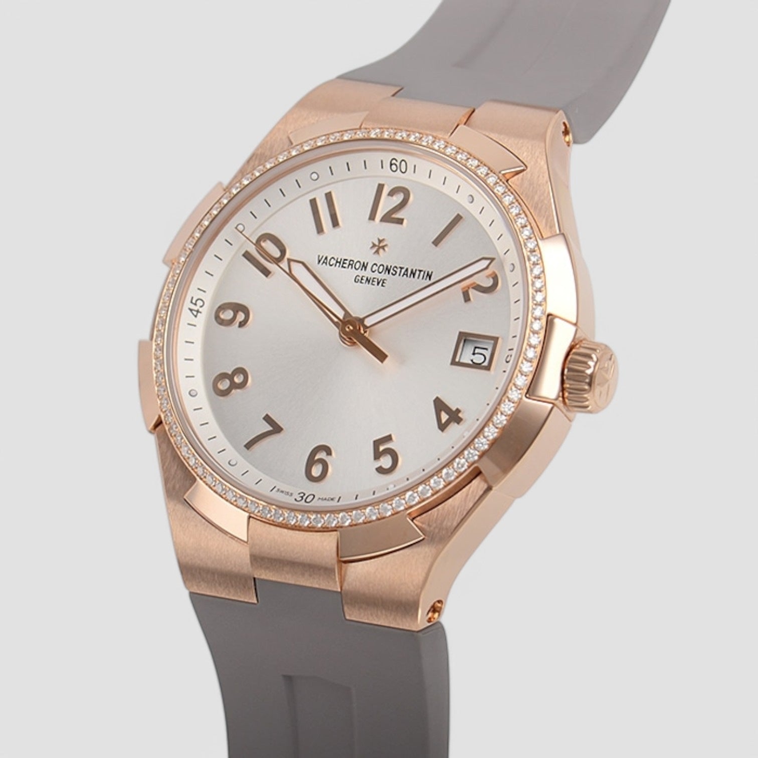 Overseas Silver Tone Dial Ladies Watch