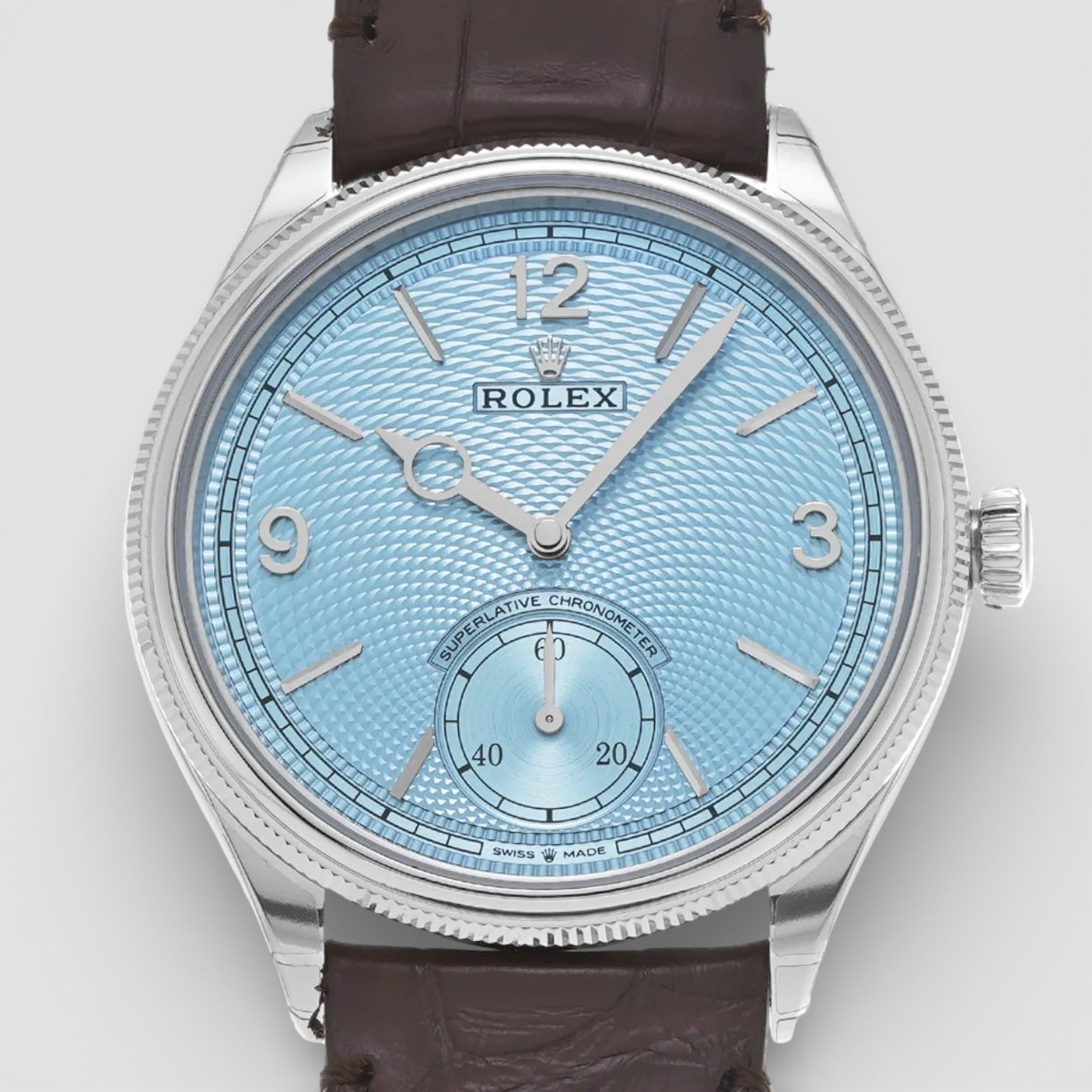1908 Ice Blue Dial Leather Strap