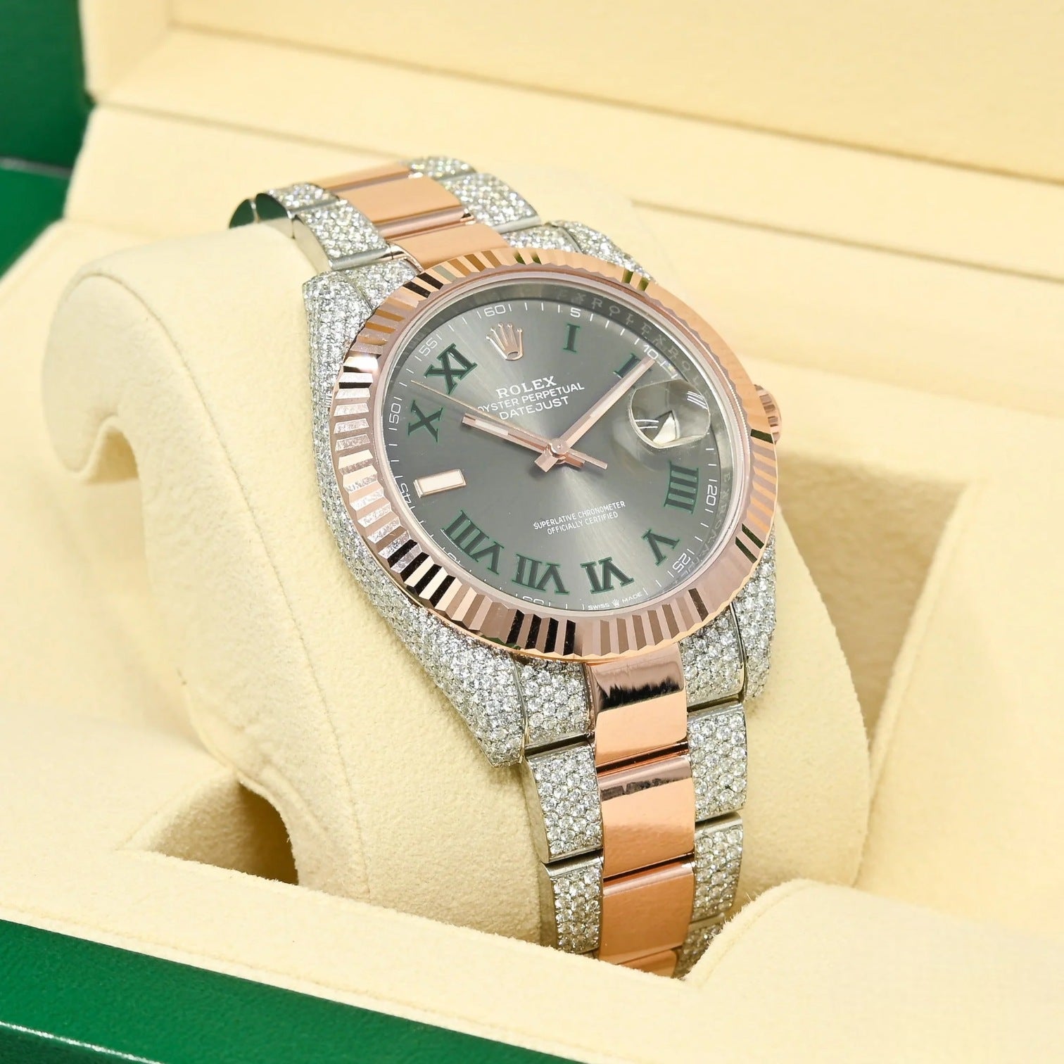 DATEJUST 41MM - WIMBLEDON FLUTED EVEROSE ICED Out