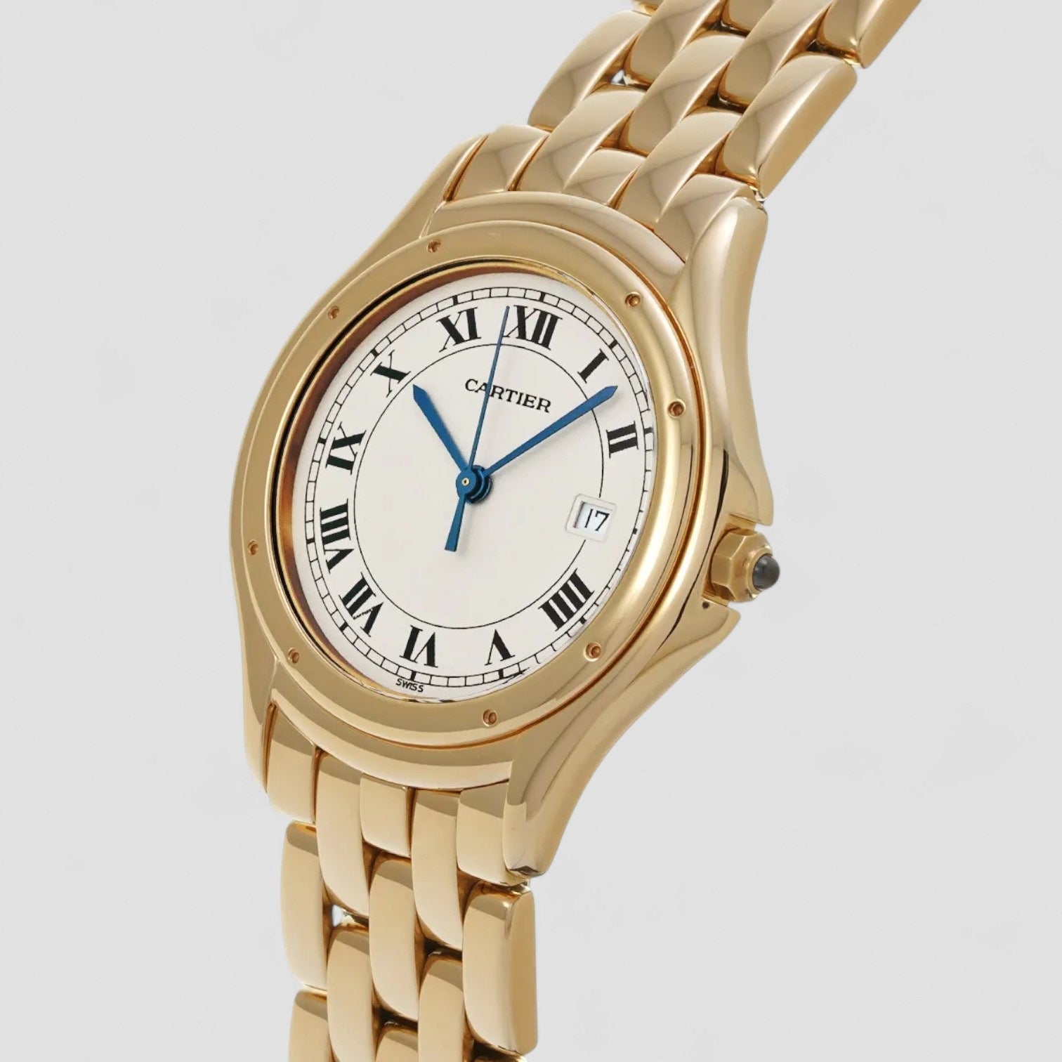 Cougar Yellow Gold Silver Dial Quartz Mens Watch