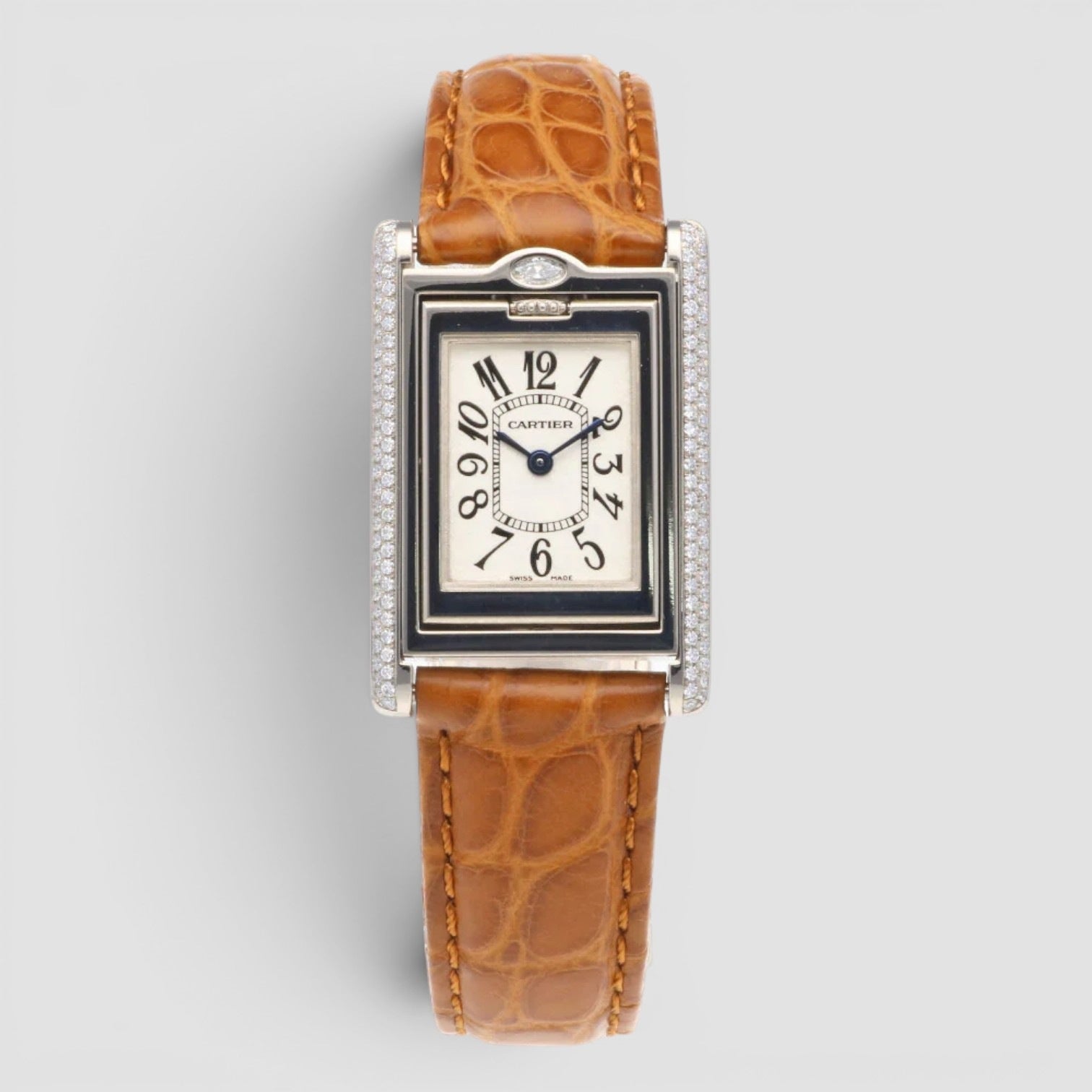 Basculante Reversible Case Diamond Bezel and Case 18k White G