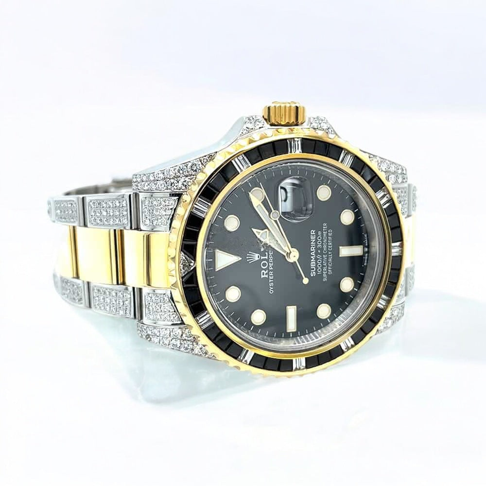 Submariner Date – Oyster – Custom Diamond & Black Onyx Bezel - Iced out