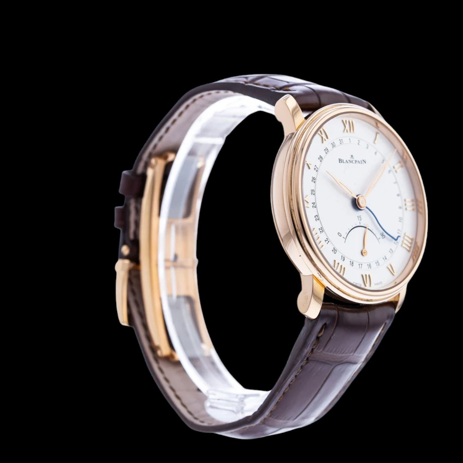 Villeret Ultra Slim Date 30 Seconds Retrograde Mens Watch
