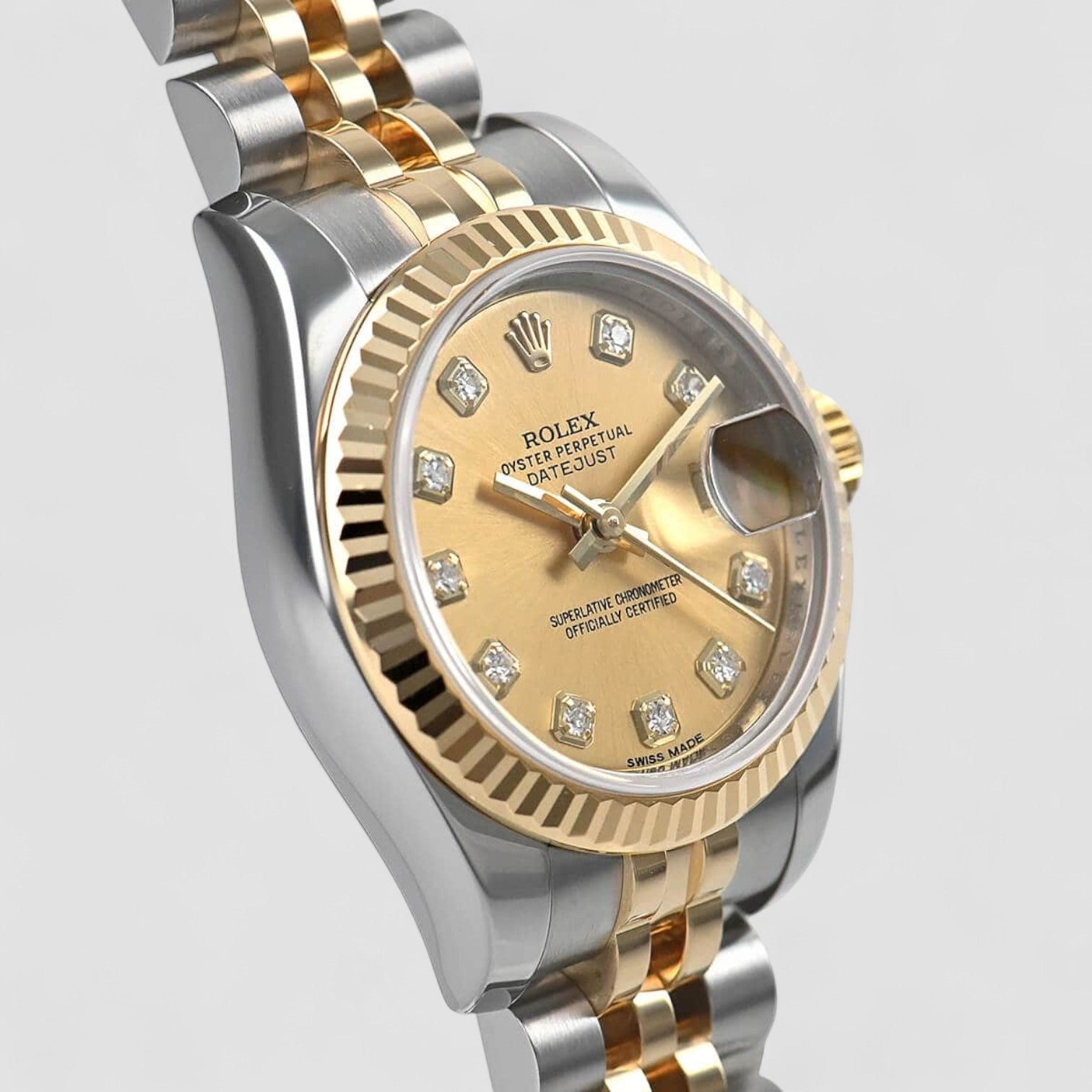 Datejust Champagne Diamond Steel Yellow Gold Ladies Watch