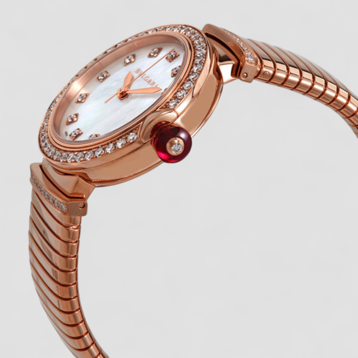 Serpenti Tubogas 18kt Rose Gold Diamond Ladies Watch