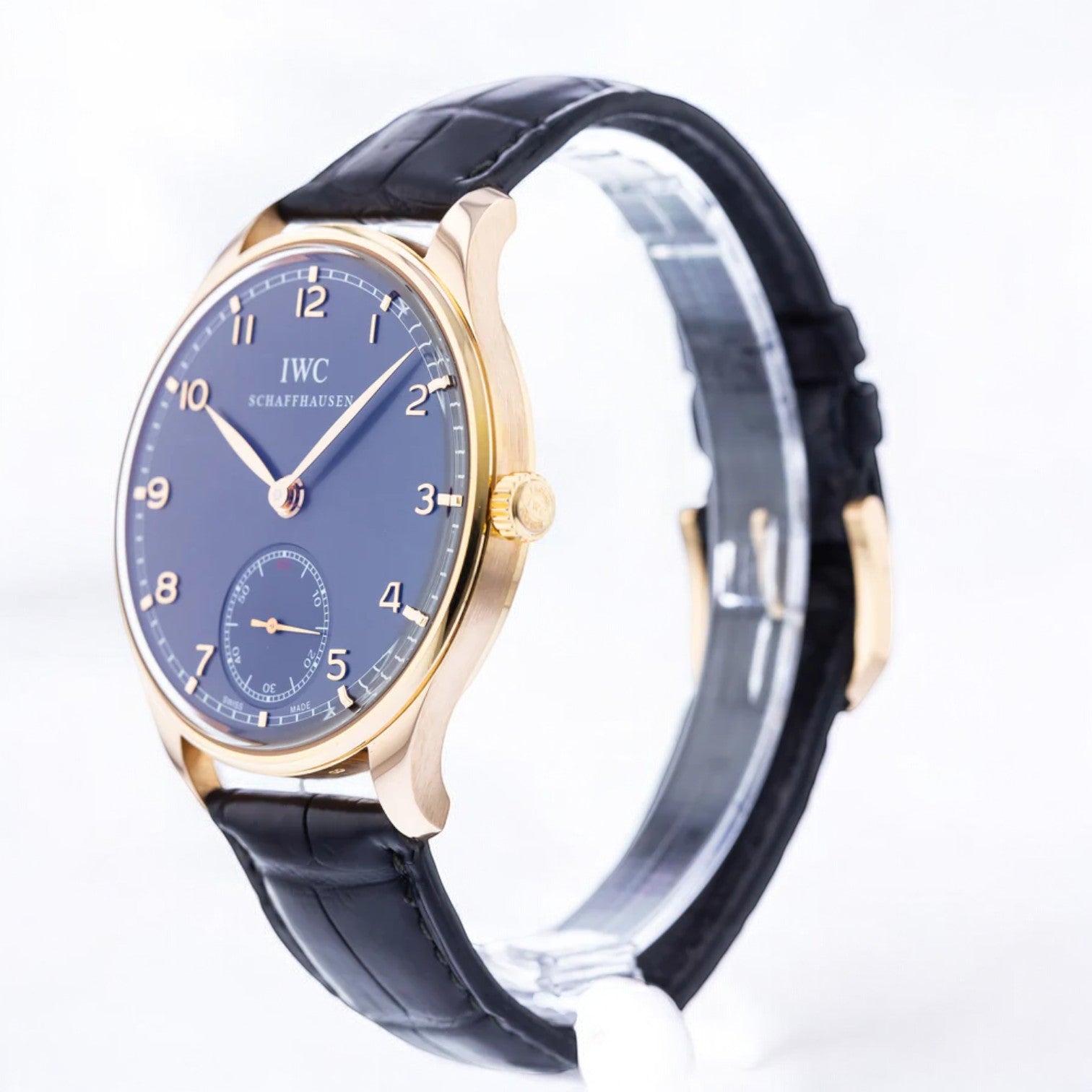 Portuguese Hand Wound Silver Dial 18K Rose Gold