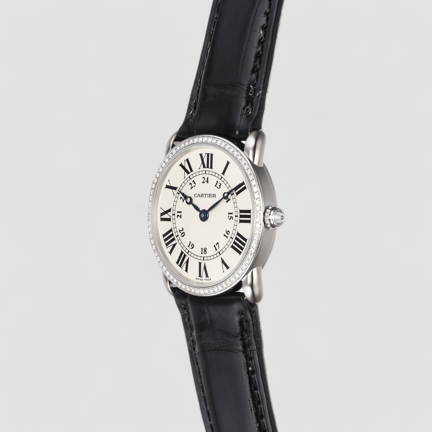 RONDE LOUIS CARTIER WHITE GOLD QUARTZ