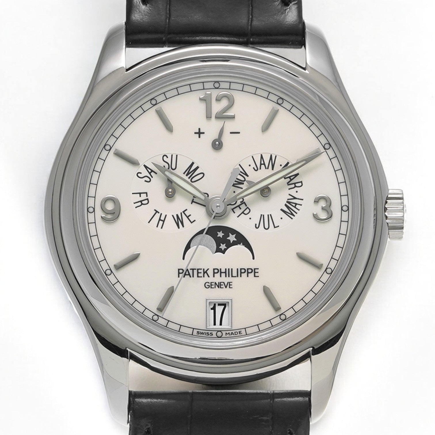 Annual Calendar 18K White Gold Porcelain Dial