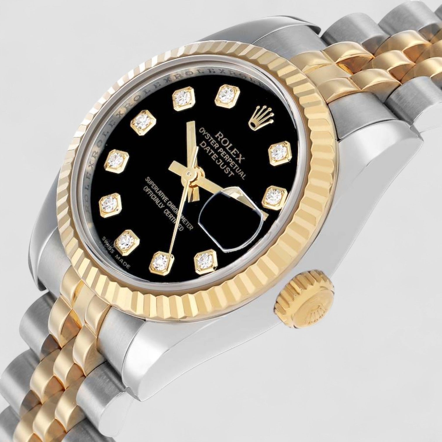 Datejust Black Diamond Dial Ladies Watch