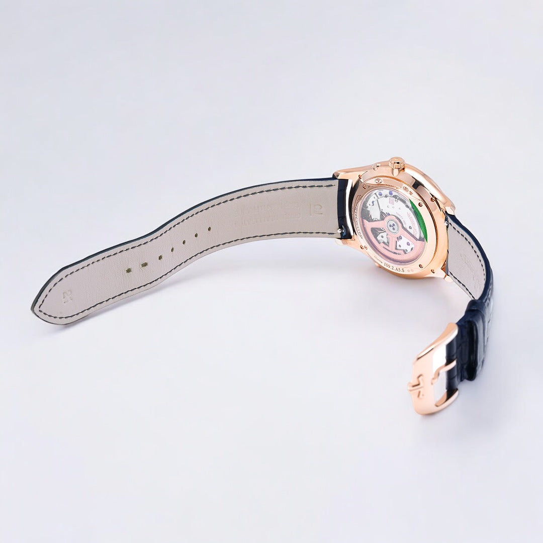 Master Ultra Thin Moon Blue 18k Rose Gold