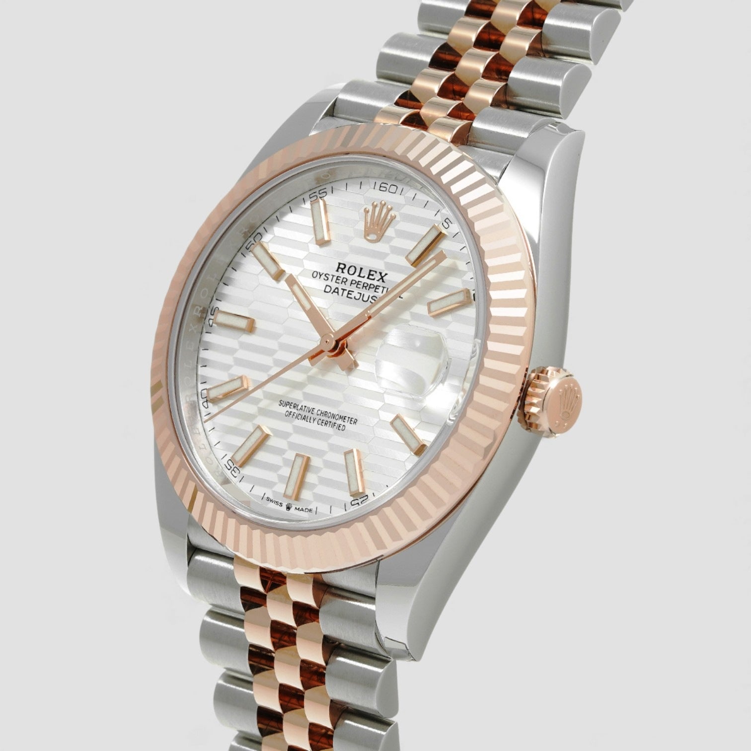 Datejust 41 Jubilee Steel 18K Rose Gold Silver Motif